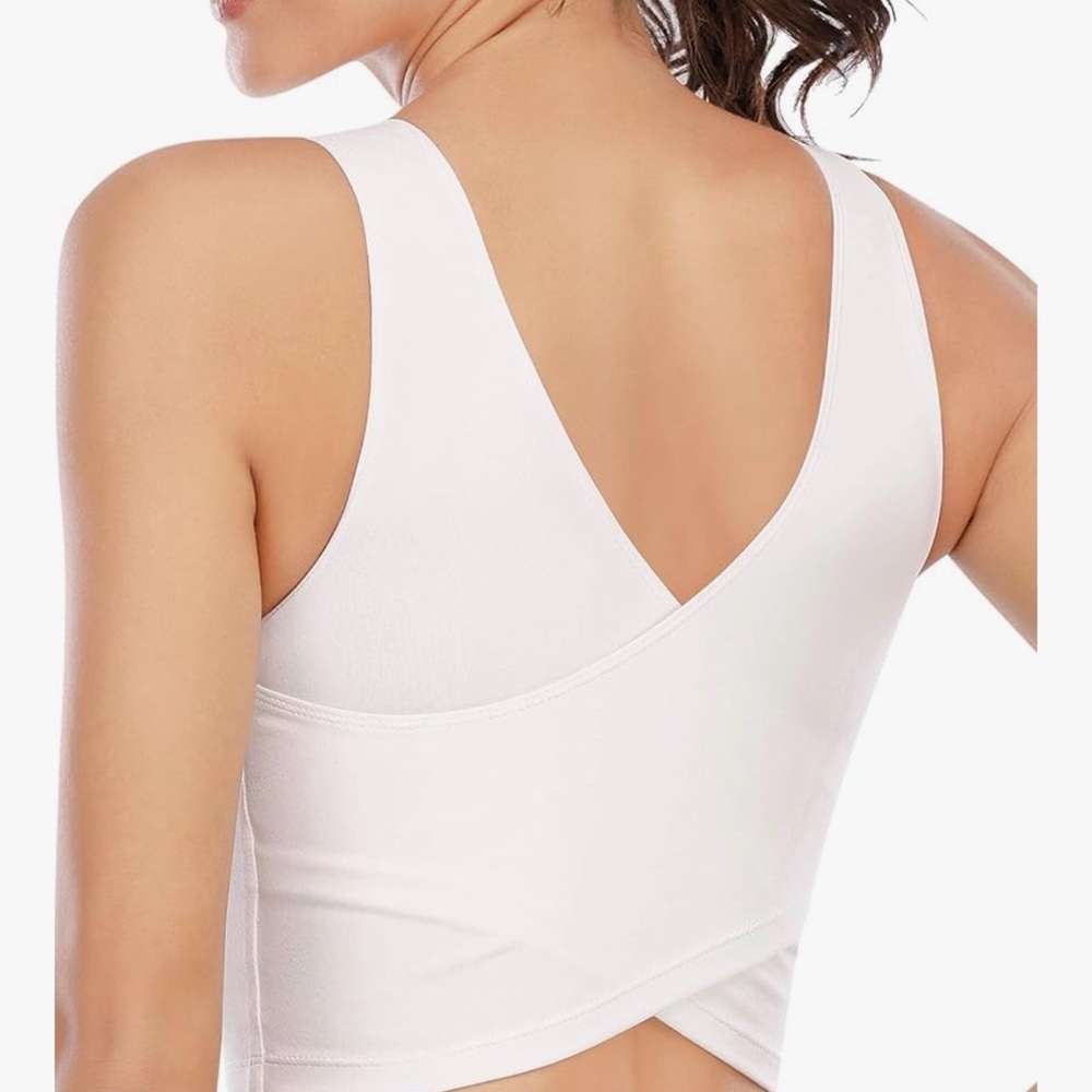 New White Cross-Back athletic Gym Casual Top size XS